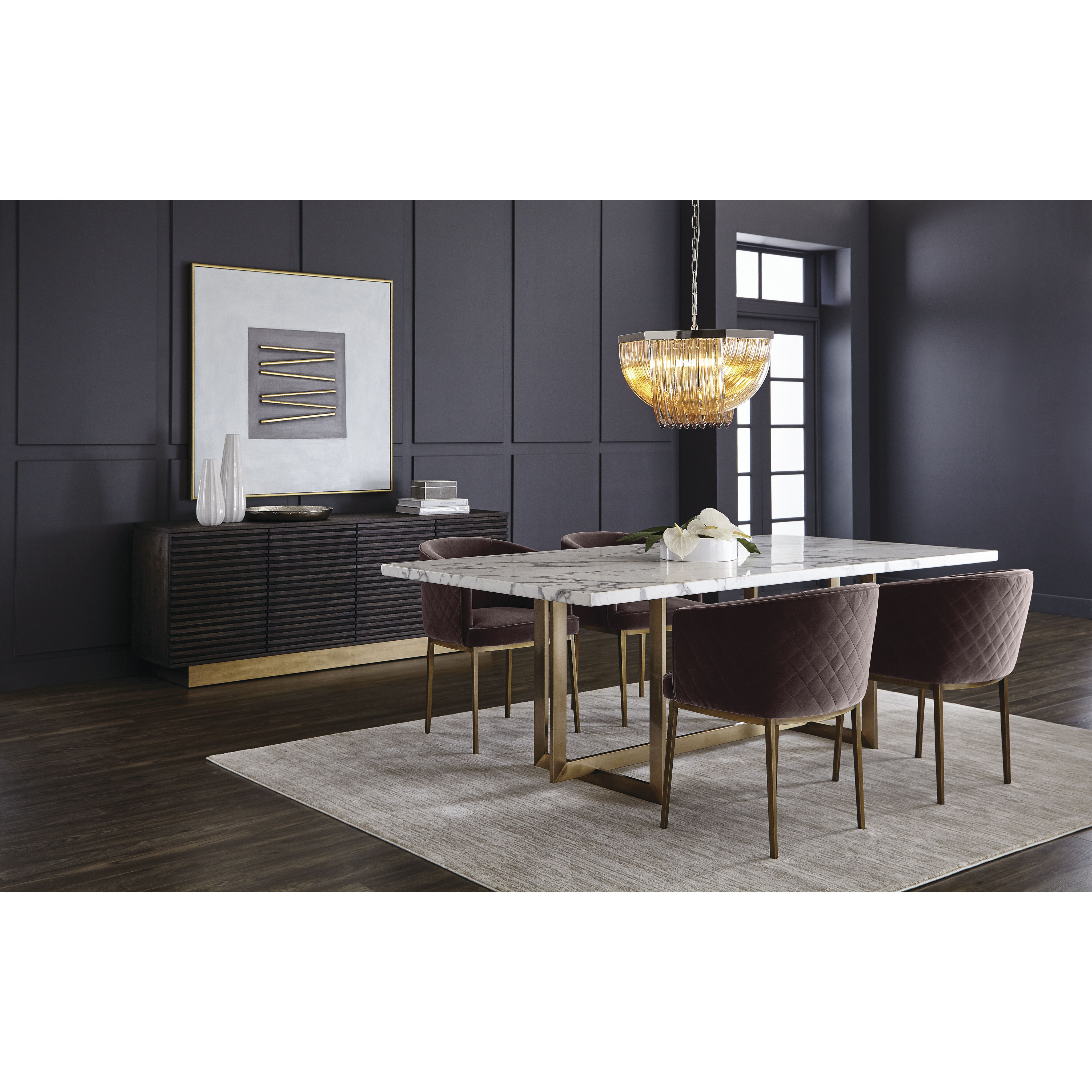 Paris 78.75 X 18 inch Espresso / Antique Brass Sideboard